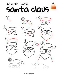 how to draw santa claus step by step instructions for children and adults in easy steps