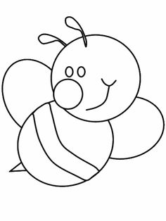 a drawing of a bee on a white background