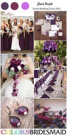 purple wedding color palettes for the bride and groom