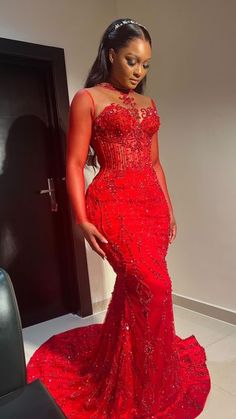 Lace Style For Wedding Reception, Deep Red Wedding Dress, Matric Farewell Dresses South Africa, Matric Dance Dresses South Africa, Red Mermaid Wedding Dress, Veekee James, Latest Wedding Gowns, Bridal Reception Dress