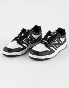 New Balance 480 Shoes. Inspired By The Original Bb680 – Game-Worn By The Pros – We Recreated A Timeless Classic With A Simple And Clean Look. On The 480, Leather Meets An Ortholite Insert For All-Over Comfort And Stability, All Day Long. Adjustable Lace Closure For A Customized Fit. Leather Upper For Durability And A Sporty Look. Rubber Outsole For Traction And Durability. Flextended Saddle And Sturdy Heel Counter For Stability. Imported. New Balance 480 Black And White, New Balance Shoes For Men, Club C 85 Vintage Shoes, Black And White New Balance, Shoe List, Reebok Club C 85 Vintage, New Balance 480, Nb Shoes, White New Balance