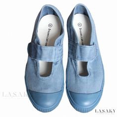 Lasaky - Mary Jane Casual Velcro Slip-On Loafers: Fashionable and Comfortable Canvas Shoes Spring Flat Mary Janes For School, Flat Mary Janes For School In Spring, Spring School Mary Janes Flats, Spring School Flat Mary Janes, Spring Casual Ankle-high Mary Janes, Casual Ankle-high Mary Janes For Spring, Casual Summer Mary Janes With Round Toe, Casual Mary Janes With Rubber Sole For Summer, Casual Summer Mary Janes With Rubber Sole