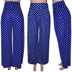 Blue Polka Dot Wide Leg Bell-bottomed Pants Bell Bottom Pants, Blue Polka Dots, Bell Bottoms, Bottoms Pants, Polka Dot, Polka Dots, Wide Leg, Dots, Pants