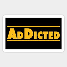 an image of the word adited on a black and yellow sticker that says,