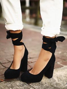 Places To Go Wrap Platform | Suede platform featuring soft tie detailing and rounded toe. Classic silhouette and block heel create and effortless style. Vegan Heels, Free People Shoes, Walk This Way, Hot Shoes, Platform Heel, Crazy Shoes, Fall Shoes, Shoe Obsession