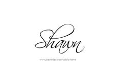 the word shawn written in cursive writing on a white background with black ink