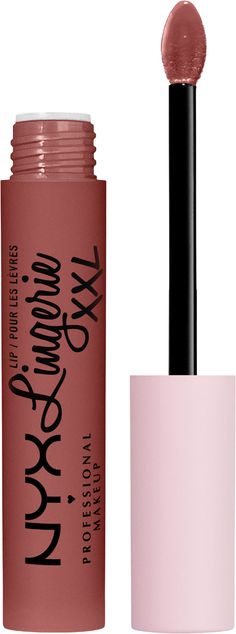 "Våra första Flytande Shaping är här: Lip Lingerie Xtra Xtra Long-lasting! från NYX Professional Makeup . Ett Flytande Läppstift som du inte visste att dina Läppar längtade efter. Fylliga, lena och Läppar: Forma dina Läppar och framhäv deras form! Vegansk formula* för en slät matt finish och en fylligare look. Pliant färgformel: Denna typ av underkläder följer dina kurvor oavsett hur dina Läppar rör sig! Spricker inte, kladdar inte, bleknar inte eller rycker ut ur elden under dagen! Precis som d Nyx Lip Lingerie, Nyx Lingerie, Lips Shades, Matte Lip Color, Moisturizing Lipstick, Makeup To Buy, Beauty Products Drugstore, Shop Makeup, Drugstore Makeup