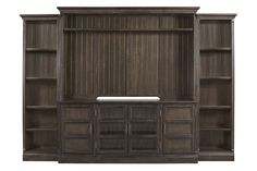 Parker House Shoreham - Medium Roast 4 piece Entertainment Wall Medium Roast Acacia Solids / Birch Veneers SHO-4PC-ENT-WALL-MDR Basement Den, Room Tv Stand, 4 Season Room, Entertainment Cabinet, Book Cases, Entertainment Wall, Cool Tv Stands, Bookcase Wall, Parker House