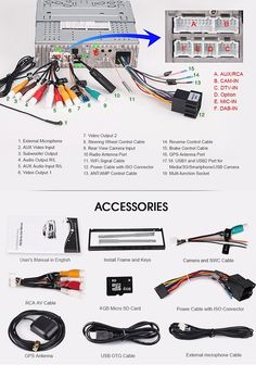 the wiring diagram for an electronic device is shown in this image, with instructions to install and