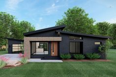 Small Modern House Plans, Skillion Roof, Contemporary House Exterior, Small Modern Home, Casa Country, Modern Style House Plans, Contemporary Style Homes, Contemporary House Plans, Modern House Plan