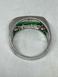 Vintage Lucky Green Nephrite Jade ring Large green nephrite jade Ornate German Silver Vintage ring, does not tarnish, NOT sterling Sizes 8 or 11 My jeweler can custom re size for a $10-$20 fee All rings are shipped free in the US in a nice gift box. Check out our over a THOUSAND great reviews Engraving is $4 per letter and is not always perfect depending on the piece. It can take a few days if the jeweler is busy. This is payable to Paypal Judithsltd@gmail.com Lucky Green, Nephrite Jade, Jade Ring, German Silver, Vintage Ring, No Se, Vintage Rings, Statement Rings, Silver Bracelet