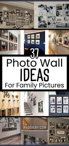 family picture displays with words 37 photo wall ideas for family pictures alt Unique Photo Wall Display, Family Art Gallery Wall, Family Home Wall Decor, Foto Display Ideas, Hallway Family Picture Ideas, Large Picture Frame Ideas Display Photo Collages, Family Pictures Frame, Family Wall Of Pictures, Modern Wall Photo Display