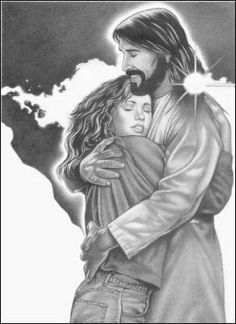 I had this picture of Jesus hugging a young woman at my desk. It stood out to me from other pictures I've seen of him and gives me comfort! Jesus Art, Jesus Pictures, Jesus Loves Me, Aesthetic Iphone, God Jesus, Lord Jesus Christ, Catholic Faith