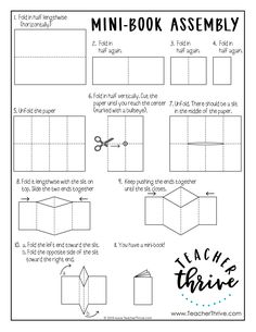 the instructions for how to make an origami book assembly paper with pictures on it