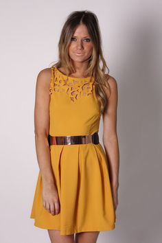 mustard dress with bateau neck and cut out design? well played Australia. Mustard Dress, Flattering Dress, Cutout Design, Bateau Neck, Super Cute Dresses, Flattering Dresses, Cute Summer Dresses, Glamour Fashion, Sweet Dress