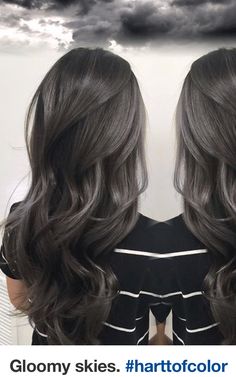 Hair Colour Grey Silver, Gunmetal Gray Hair, Smokey Dark Brown Hair, Smokey Hair Color, Smokey Ash Brown Hair, Smokey Brown Hair, Smokey Hair, Guytang Mydentity, Charcoal Hair