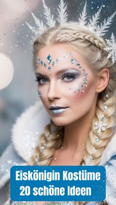 Hier findet ihr 20 schöne Ideen für ein Kostüm als Eiskönigin. Diese Portraits und Makeup`s wurden von Julia May mit Canva erstellt und dienen als Inspiration für Karneval oder zum Fasching. #eiskönigin #wintermärchen #kostüm #makeup #schneekönigin #icequeen #weihnachten #christmas Queen Makeup, Christmas Look, Ice Queen, Fashion Makeup, Queen, Makeup, Christmas