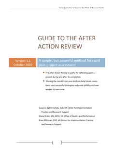 the guide to the after action review is shown in this document, which contains information on how