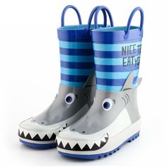 Shoes 3D Cartoon Rain Boots Cartoon Rain, Rubber Boots Fashion, Toddler Rain Boots, Cartoon Shark, Boys Fits, Kids Rain Boots, Kids Rain, Slip On Boots, Boot Types