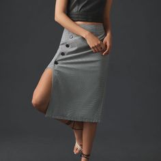 Selling A Unique Anthropologie Mare Mare Asymmetrical Buttondown Skirt Size Xl. Gray Coloring. Never Worn, Nwt. Bundle To Save 040 Chic Midi Skirt With Buttons, Casual Asymmetrical Skirt For Office, Chic Asymmetrical Skirt Bottoms With Buttons, Chic Asymmetrical Skirt With Buttons, Chic Mini Skirt With Button Zip Fly, Chic Workwear Skirt With Button Zip Fly, Chic Midi-length Bottoms With Buttons, Chic Midi Length Bottoms With Buttons, Chic Midi Skirt With Button Closure