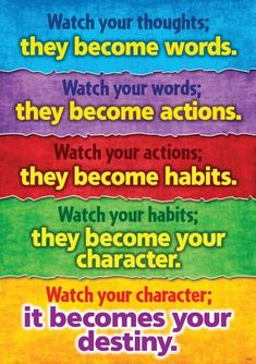 a poster with the words in different colors and sayings on it that say, watch your