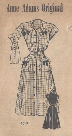 an old fashion sewing pattern for a women's dress