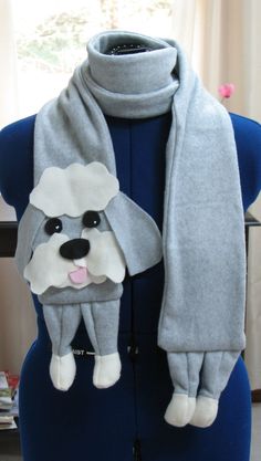 the scarf is made to look like a dog