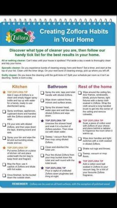 a printable cleaning checklist with the words creating zofra habitts in your home