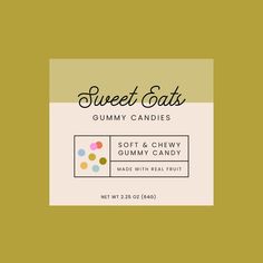 the label for sweet eats gummy candles