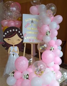 Decoration Communion, Baptism Decorations Girl, Communion Centerpieces, Recuerdos Primera Comunion Ideas, First Communion Decorations, Communion Decorations, First Communion Party, Baptism Decorations