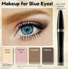 Kosmetyki Mary Kay, Mary Kay Eyeshadow, Mary Kay Eyes, Blue Eyes Pop, Mary Kay Consultant, Eyeshadow For Blue Eyes, Makeup For Blue Eyes, Mary Kay Cosmetics, Makijaż Smokey Eye