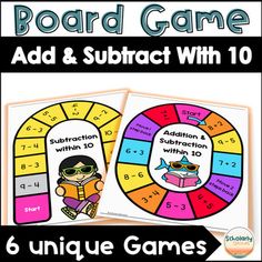 the board game addition and subtract with 10