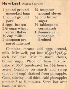 an old recipe is shown with instructions on how to make it in the microwave or oven