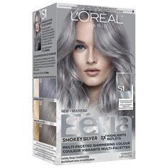 Loreal Feria Hair Color, Silver Hair Color Formula, Best Grey Hair Dye, Silver Grey Hair Dye, Feria Hair Color, Silver Hair Dye, Grey Hair Color Silver, Pelo Color, Loreal Hair Color