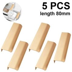 5 pcs length 80mm long wooden door handle for closet cupboard drawer cabinet doors