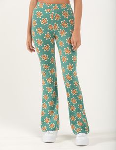 FULL TILT 70s Floral Flared Pants - BLUE COMBO | Tillys 70s Floral, Full Tilt, Pants Blue, Flared Pants, Flare Pants, Elastic Waist, Floral Print, Floral Prints, Elastic