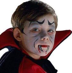 Dracula Face Paint, Vampire Face Paint, Kid Dracula, Vampire Kids, Vampire Makeup Halloween, Halloween Dracula, Make Up Diy, Makeup Zombie, Halloween Nails Diy