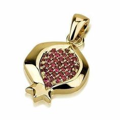 Pomegranate Jewish Pendant 14k Yellow Gold Ruby Necklace Charm Judaica Jewelry  Features & Benefits Artisan Made - All our eye-catching, beautiful jewelry is handmade and designed exclusively for Baltinester Jewelry Timeless beauty that you will treasure forever All our women & men’s jewelry are made true to size  Our designer jewelry is elegantly packaged The Ruby Pomegranate Pendant is a stunning piece of jewelry that you would love to own or gift to your loved one. This breathtaking pendant i Pomegranate Pendant, Gold Ruby Necklace, Yalda Night, Pomegranate Necklace, Mythology Jewelry, Pomegranate Jewelry, Judaica Jewelry, Studio Jewelry, Rosh Hashana