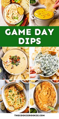 game day dips collage with text overlay