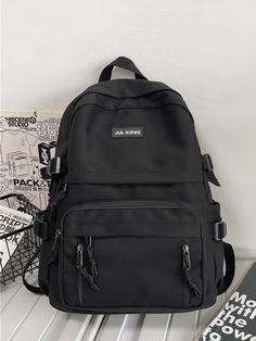 Mochila Nike, Black School Bags, Functional Backpack, Backpack Patches, College Bags