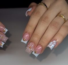 Simple Square Nails Medium, Small Medium Nail Designs, Short Acrylic Nails Birthday Set Pink, Short Detailed Nails, Short Square Acrylic Nails Ideas, Medium Length Nail Ideas, Nails Acrylic Medium, Extra Short Nails, Birthday Nails Short