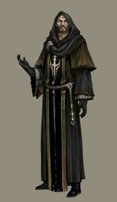 a character from the video game star wars, dressed in black and gold with his hands out