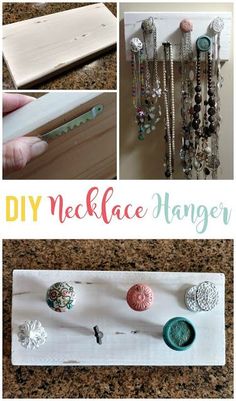 diy necklace hanger made from an old door