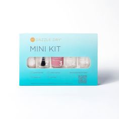 Mini Nail Prep Bottle, Mini Base Coat Bottle, Less Is Mauve Mini Nail Lacquer Bottle, Mini Top Coat Bottle, Mini Revive Bottle in Mini Kit packaging Dazzle Dry, Cruelty Free Nail Polish, Nail Prep, Nail Oil, Body Spa, Dry Nails, French Countryside, Travel Kits, Base Coat