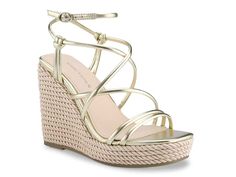 Marc Fisher Zesty Wedge Sandal - Free Shipping | DSW Comfortable Wedges Sandals, Spring Wedges, Comfortable Wedges, Cute Wedges, Cork Wedges Sandals, Fresh Shoes, Black Wedge Sandals, Gold Sandals, Leather Wedge Sandals