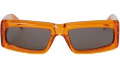 The Yreka, a retro-inspired silhouette, undergoes a contemporary transformation with a details-rich construction. This rectangular, wrapping, tridimensional frame exudes a strong sculptural feel, making the Yreka bold and unique. The sunglasses feature an elongated front that gracefully extends towards the sides, fully framing the face for a distinctive look. The thick temples showcase the iconic metal Palm logo embedded on the sides, adding a further iconic touch, making this style immediately Palm Logo, Sunglasses & Glasses, Retro Inspired, Face Shapes, The Face, Sunglasses Women, Mens Sunglasses, Sunglasses, Orange