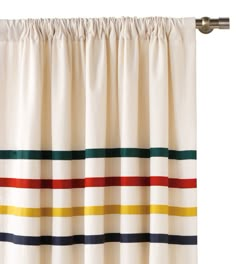 a curtain with multi colored stripes on it