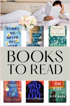 books to read on the bed with text overlay that reads, book's to read