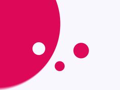 a pink and white background with circles on the left side, one circle has three dots in it