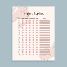 a sheet of paper with the words pray trucken on it and dots in pink